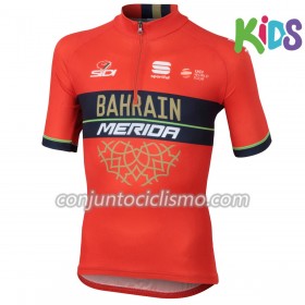 Maillot mangas cortas 2018 Bahrain-Merida Niños N001